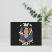 Gay Pride Kamala Harris 2024 Vice President LGBTQ+ Briefkaart (Staand voorkant)