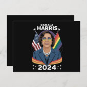 Gay Pride Kamala Harris 2024 Vice President LGBTQ+ Briefkaart (Voorkant / Achterkant)