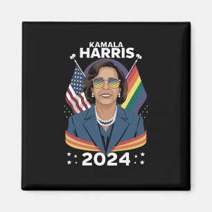 Gay Pride Kamala Harris 2024 Vice President LGBTQ+ Magneet