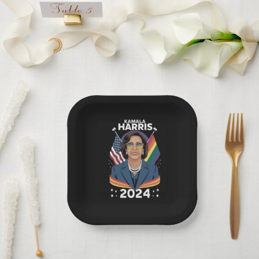 Gay Pride Kamala Harris 2024 Vice President LGBTQ+ Papieren Bordje (Huwelijk)