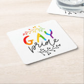 Gay Pride Kartonnen Onderzetters (Schuin)