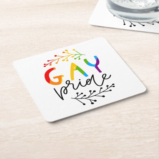 Gay Pride Kartonnen Onderzetters (Schuin)