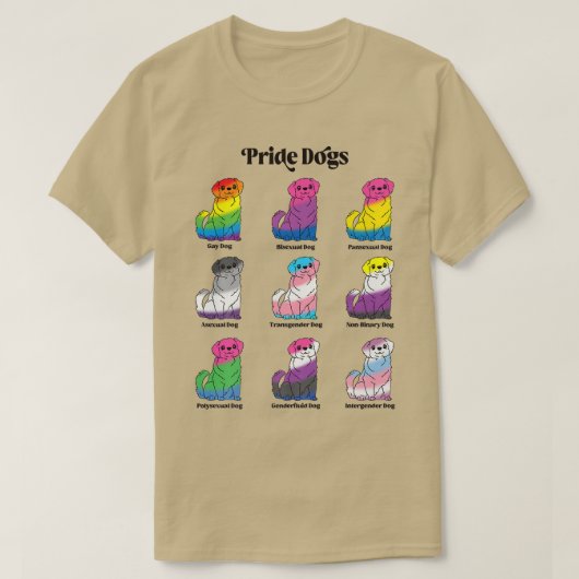 Gay Pride Kawaii Dog Anime LGBTQ GendervloeiTrans T-shirt (Design voorkant)