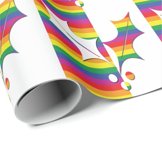 Gay Pride kerstHolly Cadeaupapier (Rol Hoek)