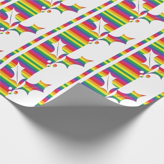 Gay Pride kerstHolly Cadeaupapier (Hoek)