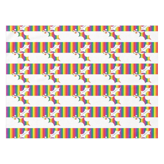 Gay Pride kerstHolly Tafelkleed (Voorkant (Horizontaal))