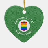 Gay Pride Kerstmis Angel LatijnX Aziatische Naam J Keramisch Ornament (Voorkant)