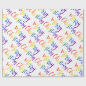 Gay Pride Kerstmis LGBT Rainbow Vlag Kleuren Tekst Cadeaupapier (Vlak)