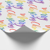 Gay Pride Kerstmis LGBT Rainbow Vlag Kleuren Tekst Cadeaupapier (Hoek)