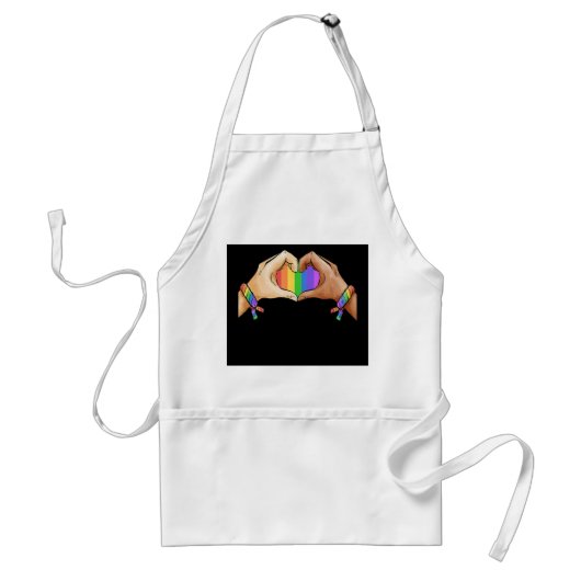 gay pride kleding lgbt regenboogvlag hart uni standaard schort (Voorkant)