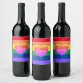 Gay Pride Kleurrijke Regenboog Vlag LGBTQ Wijn Etiket (Flessen)
