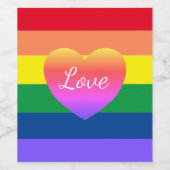 Gay Pride Kleurrijke Regenboog Vlag LGBTQ Wijn Etiket (Enkel label)