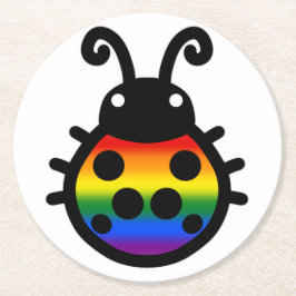 Gay Pride Ladybug Coaster Ronde Kartonnen Onderzetter
