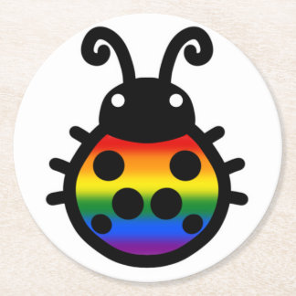 Gay Pride Ladybug Coaster Ronde Kartonnen Onderzetter