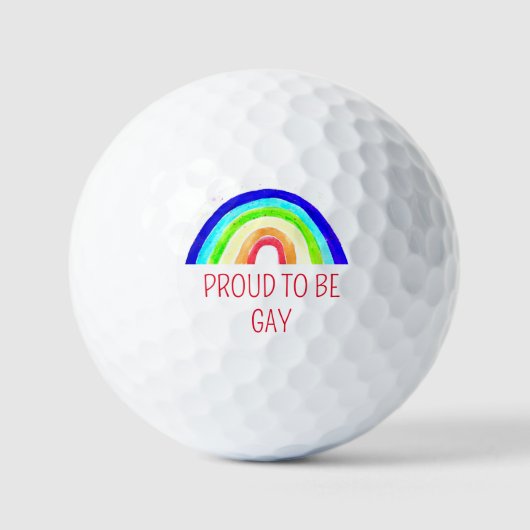 Gay Pride Lesbian LGBT Rainbow Waterverf Golfballen (Voorkant)