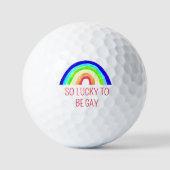 Gay Pride Lesbian LGBT Rainbow Waterverf Golfballen (Voorkant)
