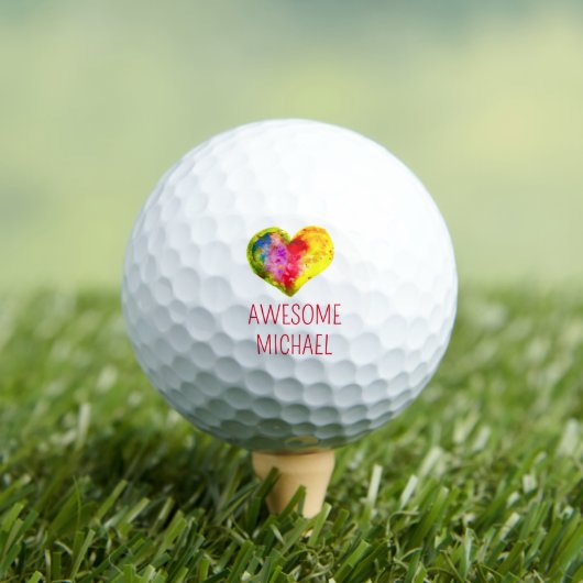 Gay Pride Lesbian LGBT Rainbow Waterverf Golfballen (Insitu Shirt)