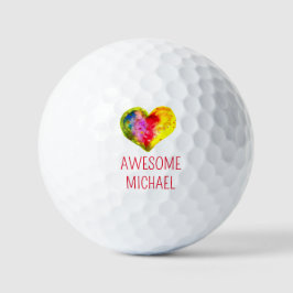 Gay Pride Lesbian LGBT Rainbow Waterverf Golfballen