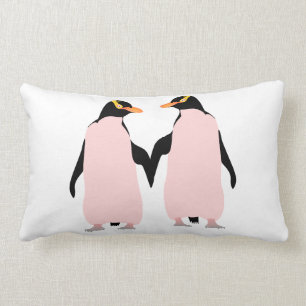 Gay Pride Lesbian Penguins Holding Hands Kussen
