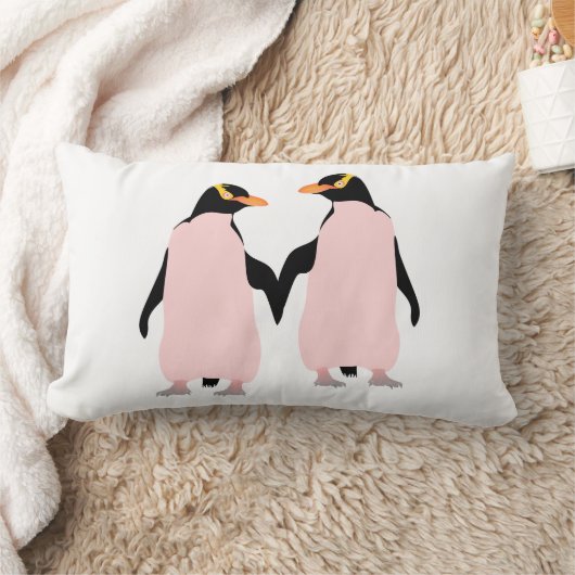 Gay Pride Lesbian Penguins Holding Hands Kussen (Deken)