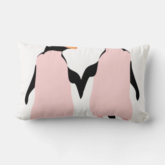 Gay Pride Lesbian Penguins Holding Hands Kussen (Achterkant)