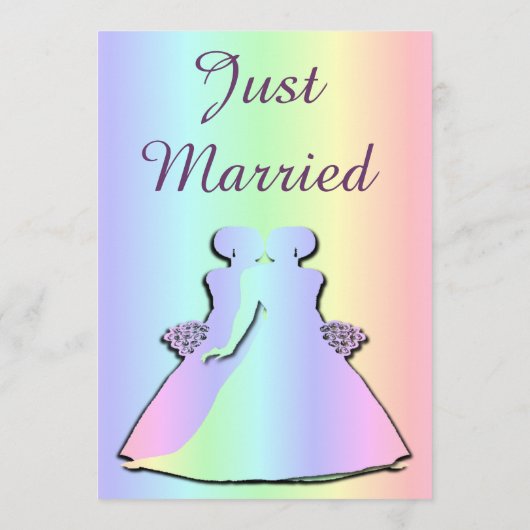 Gay Pride Lesbian Wedding Reception Uitnodiging (Achterkant)