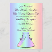 Gay Pride Lesbian Wedding Reception Uitnodiging (Voorkant)