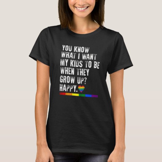 Gay Pride LGBT Awareness Parents Mom Dad Lesbian P T-shirt (Voorkant)