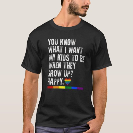 Gay Pride LGBT Awareness Parents Mom Dad Lesbian P T-shirt (Voorkant)