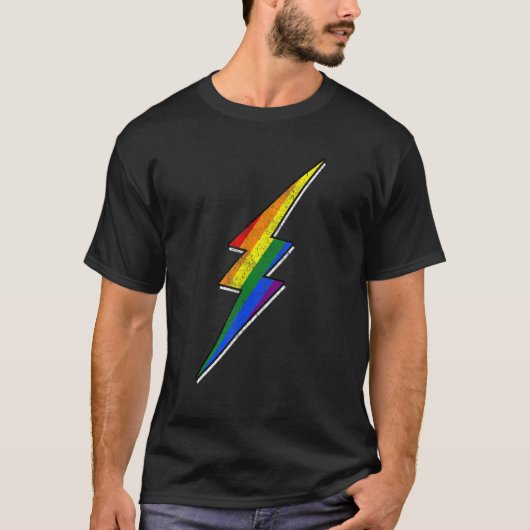 Gay Pride Lgbt Bisexual Boys Mannen Thunder Blitz T-shirt (Voorkant)