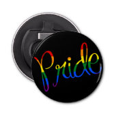Gay Pride LGBT Black Button Flesopener (Voorkant)