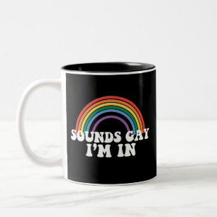 Gay Pride LGBT Geluiden Regenboog Gay Ik Ben In Ga Tweekleurige Koffiemok