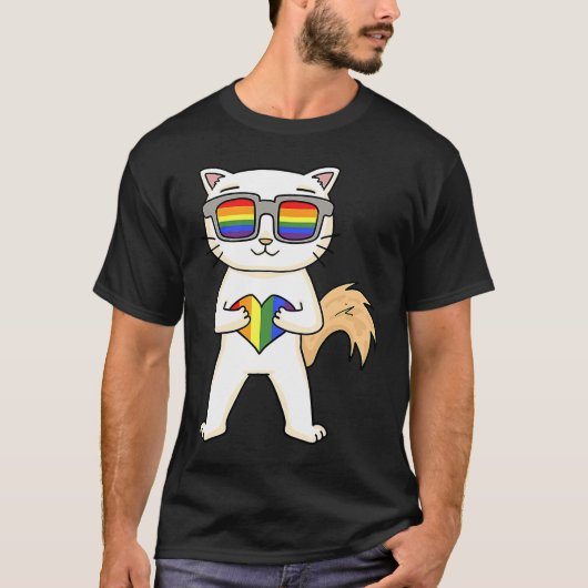 gay pride lgbt hart turkse van kat eigenaar t-shirt (Voorkant)
