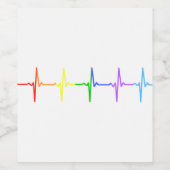 Gay Pride LGBT hartslag Pulse 4 Wijn Etiket (Enkel label)