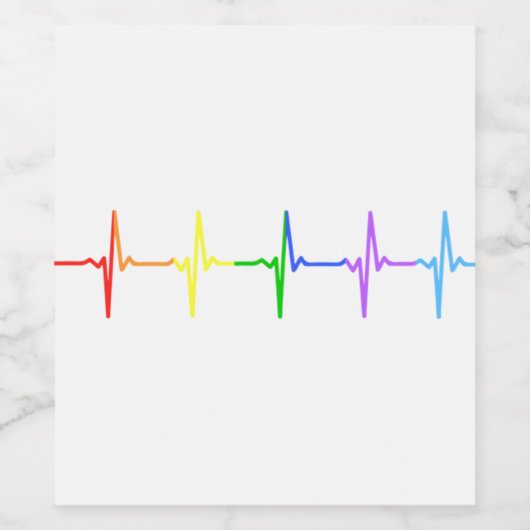 Gay Pride LGBT hartslag Pulse 4 Wijn Etiket (Enkel label)