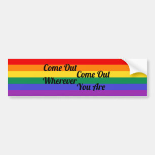 Gay Pride LGBT komt uit Regenboogvlagliefdeswijn Bumpersticker