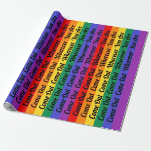 Gay Pride LGBT komt uit Regenboogvlagliefdeswijn Cadeaupapier