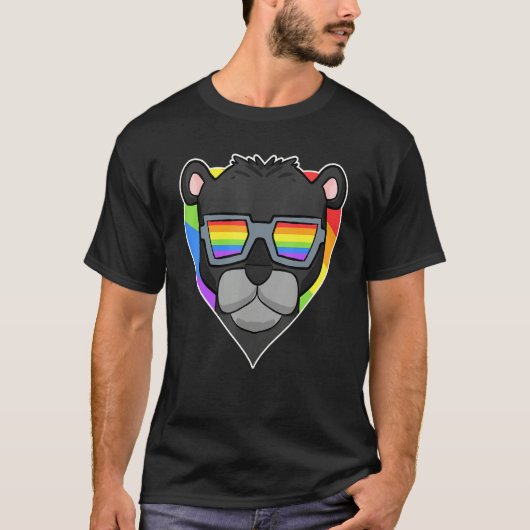 Gay Pride LGBT Rainbow - Black panther - LGBT Hear T-shirt (Voorkant)