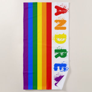 Gay Pride LGBT Rainbow Custom Name 6 Letters Strandlaken