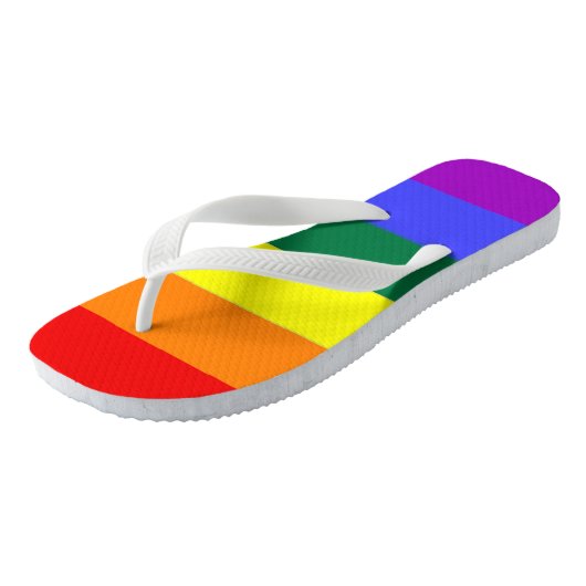 Gay Pride LGBT Rainbow Flag Teenslippers (Schuin)