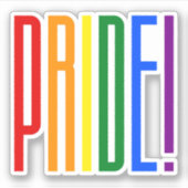 Gay Pride LGBT Rainbow Flag Tekst LGBTQ Ondersteun Sticker (Voorkant)