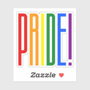 Gay Pride LGBT Rainbow Flag Text LGBTQ Support Sticker