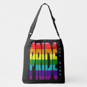 Gay Pride LGBT Rainbow Flag Typografie LGBTQ Crossbody Tas