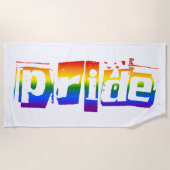 Gay Pride LGBT Rainbow Flag Typografie LGBTQ Strandlaken (Voorkant)