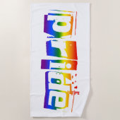 Gay Pride LGBT Rainbow Flag Typografie LGBTQ Strandlaken (Voorkant)