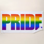 Gay Pride LGBT Rainbow Flag Typografie LGBTQ Strandlaken (Voorkant)