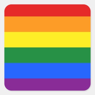 Gay Pride LGBT Rainbow Flag Vierkante Sticker
