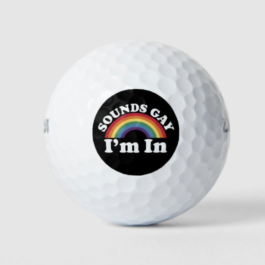Gay Pride LGBT Rainbow-geluiden die ik binnen ben Golfballen (Voorkant)