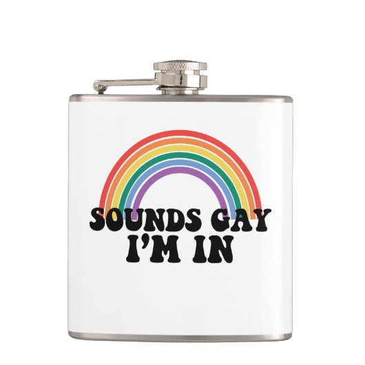 Gay Pride LGBT Rainbow-geluiden die ik binnen ben Heupfles (Voorkant)