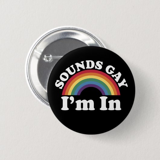 Gay Pride LGBT Rainbow-geluiden die ik binnen ben Ronde Button 5,7 Cm (Voorkant /achterkant)